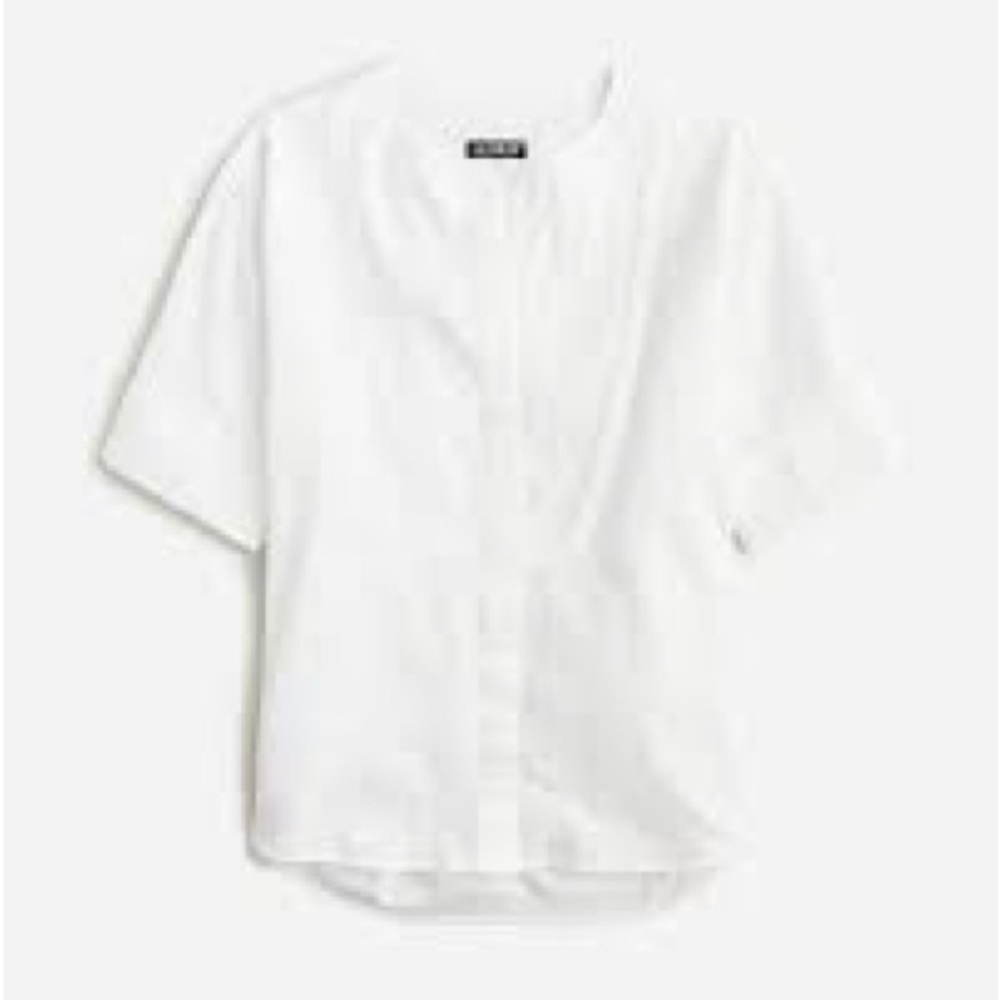 J Crew WHITE Bib button-up shirt in herringbone twill BY683